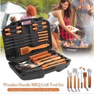 مجموعة أدوات الشواء من الاستانلس ستيل 18 قطعة