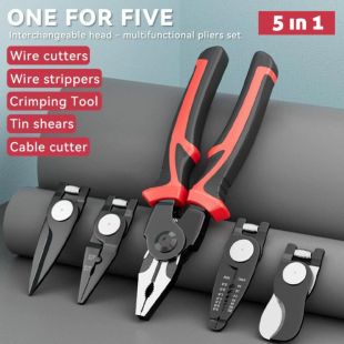 5 in 1 Multifunctional Pliers Set with Interchangeable Heads
