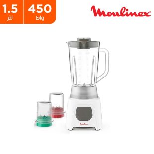 خلاط مع 2 مطحنة سعة 1.5 لتر بقوة 450 واط  من Moulinex