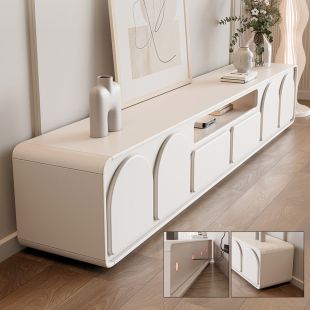 Floor Wooden TV Table  with Doors and Drawers