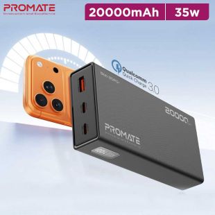 20000mAh Power Bank with Dual USB-C and USB-A Ports 35W by Promate