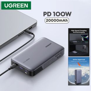 20000mAh PD Fast Charging Power Bank 100W with USB-A and 2 USB-C Ports by UGreen