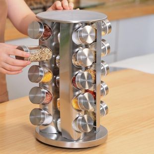 منظم توابل دوار من الستيل