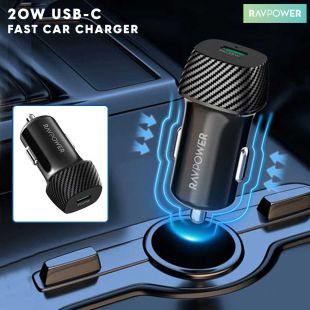 20W USB-C Fast Car Charger by RAVPower