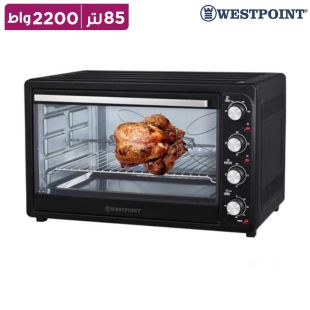 فرن كهربائي 85 لتر 2200 واط مع مروحة حرارية وشواية دوارة من Westpoint ( منتج جديد / بدون كرتون)