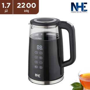 غلاية زجاج كهربائية ديجيتال 2200 واط 1.7 لتر من NHE