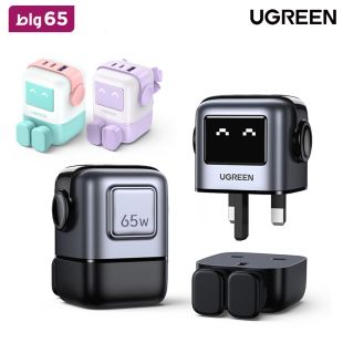 شاحن سريع نيكسود آر جي قوة 65 واط 3 منافذ GaN أوروبي من UGreen
