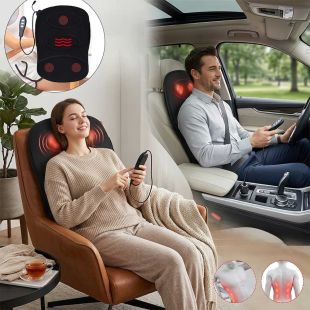 Premium Heated Massage Cushion with 3 Motors and 8 Massage Modes