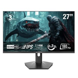 شاشة ألعاب JAWS QHD قياس 27 بوصة بتردد 180 هرتز وسرعة استجابة 0.3 مللي ثانية من Sharx