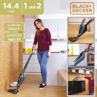 مكنسة كهربائية لاسلكية 2 في 1 قوة 14.4 فولت من Black + Decker
