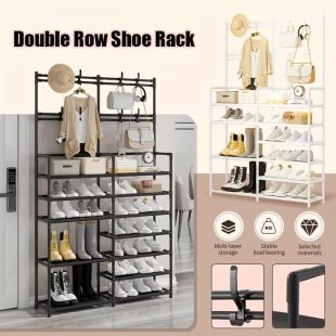 رف أحذية مزدوج متعدد الاستخدامات 2 في 1