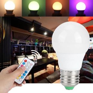 مجموعة من 2 لمبة LED إضاءة بألوان متنوعة مع وحدة تحكم عن بعد