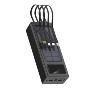30000mAh Solar Power Bank with 4 Ports and Built-In Cables by Lisa & Gary