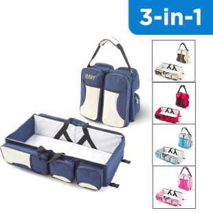 3-in-1 Foldable Baby Essentials Set (Diaper Bag, Travel Bed & Changing Station)