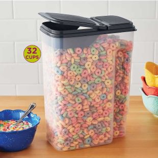 Clear Cereal Dispenser with Lid - 32 Cups
