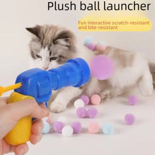 Pet Play Ball Launcher Gun with 50 Mixed-Color Balls