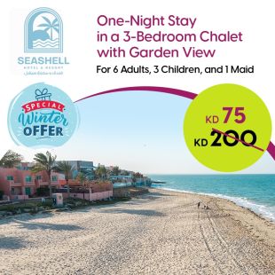 Enjoy 1 Night Stay in 3-Bedrooms Chalet (Garden View ) at Seashell Julaia Hotel & Resort