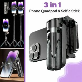 3 in 1 Phone Quadpod and Selfie Stick