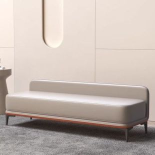 Artificial Leather Seating Bench with Backrest