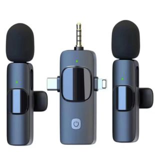 3 in 1 Wireless Mini Lavalier Microphone with USB, Type-C and AUX