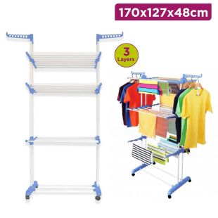 3 Layer Folding Clothes Drying Rack 170 x 127 x 48 cm