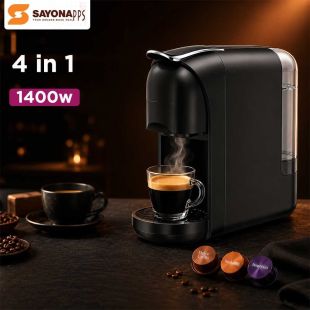 4-in-1 Multi-Capsule Coffee Machine 1400W by SAYONA