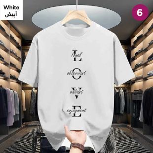تيشيرت بأكمام قصيرة بمظهر أنيق للرجال