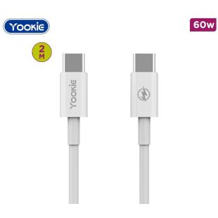 كيبل USB-C إلى USB-C بطول 2 متر قوة 60 واط من Yookie