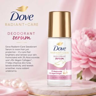 Dove Radiant+Care Deodorant Serum with 3% Niacinamide and 10x Vegan Collagen 45 ML