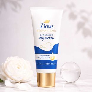 Dove Radiant+Care Dry Serum with Niacinamide & Hyaluronic Acid for overnight even-tone care 40 ML
