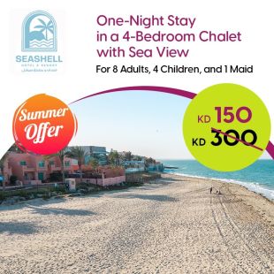 Get 1 Night Stay in 4-Bedrooms Chalet (Sea View) at Seashell Julaia Hotel & Resort
