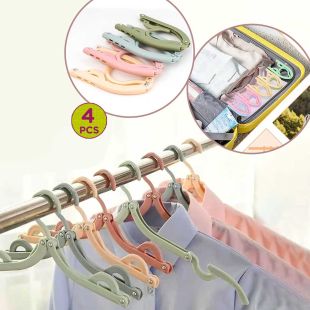 4 Pcs Plastic Folding Clothes Hangers