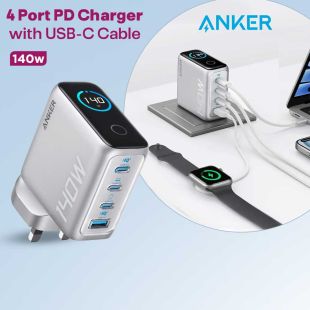 4 Port PD Charger 140W with USB-C Cable by Anker