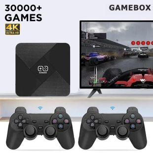 4K HD Portable Video Game Box with 30000+ Games with 2 USB Ports