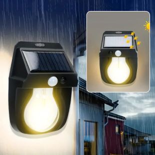 Solar Outdoor Wall Mounted Bulb Lamp with Motion Sensor