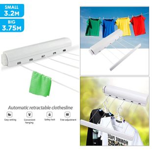 رف تجفيف الملابس قابل للسحب يُثبت على الحائط