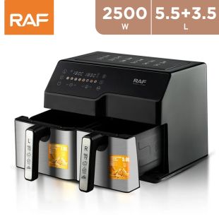 RAF 2500W Smart Dual Air Fryer (5.5 L+ 3.5L)