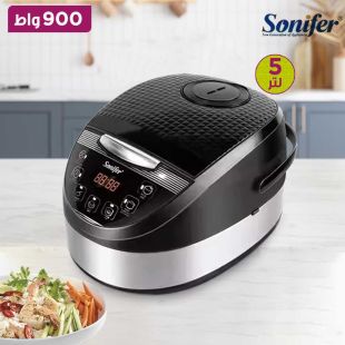 طنجرة أرز رقمية 5 لتر وجهاز طهي متعدد الوظائف مع 6 برامج من Sonifer