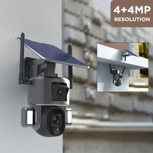 Solar Powered Outdoor WiFi Security Dual Lens Camera with Motion Detection