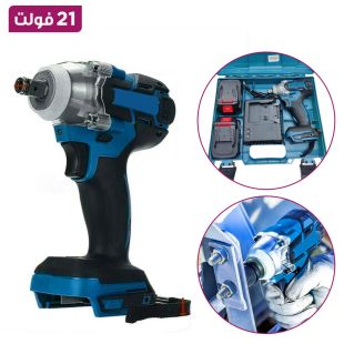 مفتاح ربط لاسلكي محرك بدون فرشاة بقوة 21 فولت مع بطاريتين قابلتين لإعادة الشحن