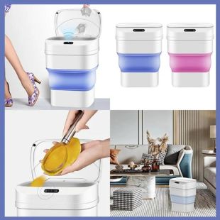 سلة قمامة ذكية قابلة للطي بمستشعر حركة 8 لتر - ألوان متنوعة