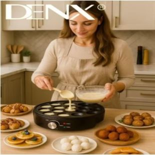 صانعة فطائر Pancake متعددة الاستخدامات 14 فتحة غير لاصقة 1000 واط من DENX