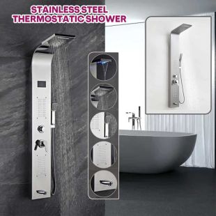 5 in 1 Stainless Steel Thermostatic Shower (With or Without Screen)