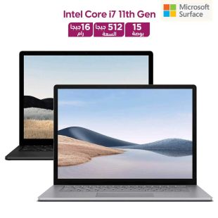 لابتوب Surface 4 الجيل الحادي عشر شاشة 15 بوصة بمعالج Intel Core i7 وذاكرة 16 جيجابايت وتخزين 512 جيجابايت من Microsoft