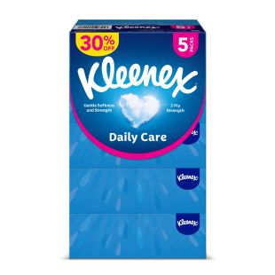 Kleenex Daily Care Facial Tissue 120 Sheets x 2 Ply (5 Boxes)