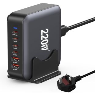 220W GaN III with 4 USB-C Ports and 2 USB-A Fast Charging Station