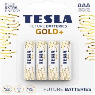 بطاريات Gold+ قياس AAA قلوية 1.5 فولت 4 قطع من Tesla