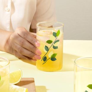 طقم أوعية زجاجية 6 قطع بتصميم أوراق خضراء 295 مل من Borosil