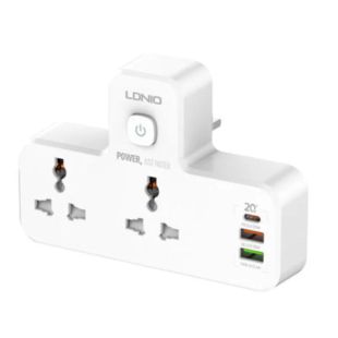 LDNIO Portable 2 Socket Power Extension with 3 USB Ports and Touch Night Lamp