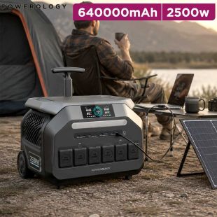 Powerology 2500W Portable Solar Power Generator 640000mAh